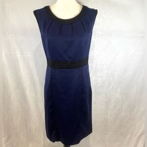 Navy and black pleated sheath dress size 8